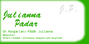 julianna padar business card